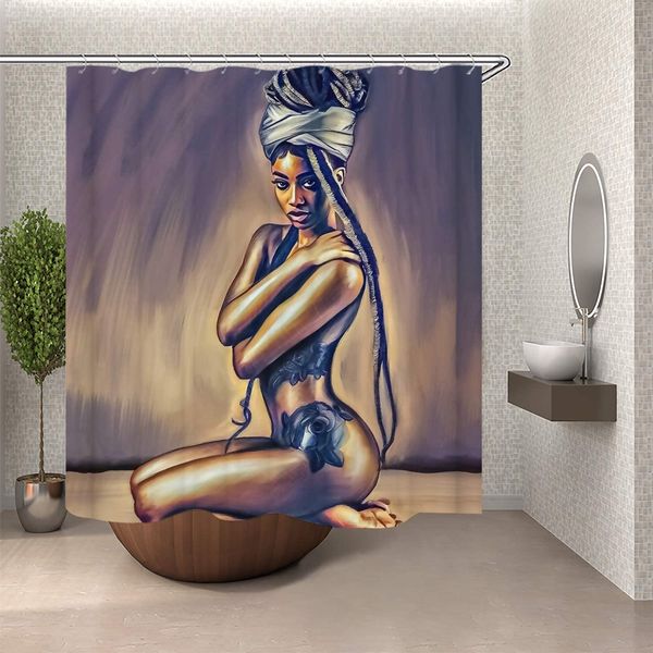 

black women girl black african american women girl lady shower curtains