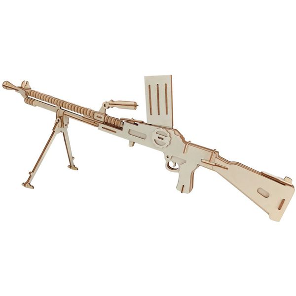 

light machine gun 3d puzzle diy jigsaw board wooden puzzle animal handmade educational assembly toy gift for children