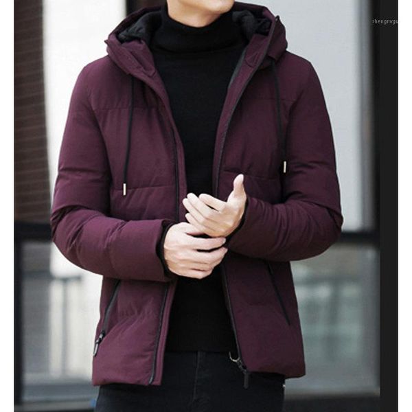 

winter men parka outwear winter warm casual all-match men's coat male hooded jackets windproof padded overcoat coat1, Black