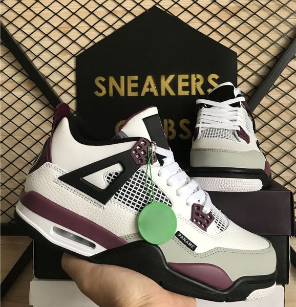 

basketball shoes, paris jumpman 4 4s sneakers white x sail kaws travis scotts sports shoe, men women trainer