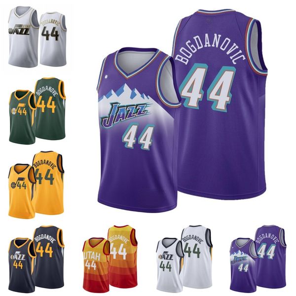 

utah jazz men bojan bogdanovic basketball jersey, Black