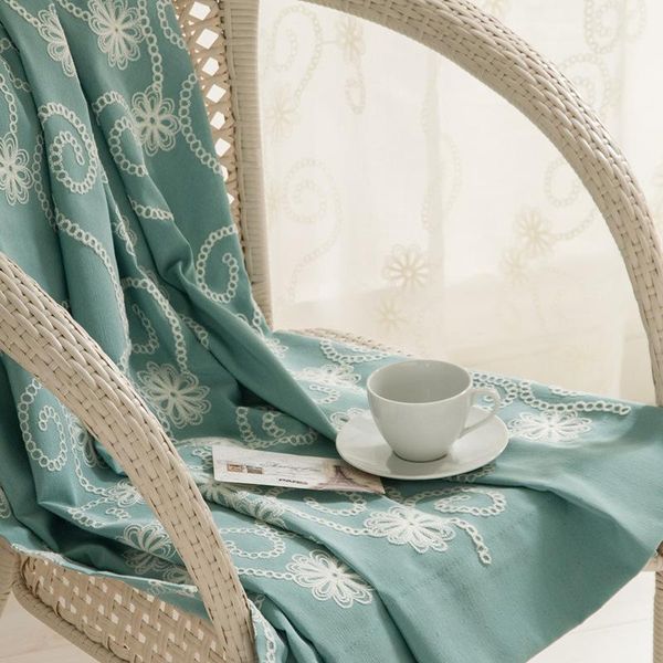 

american country circle embroidery curtains for living dining room bedroom