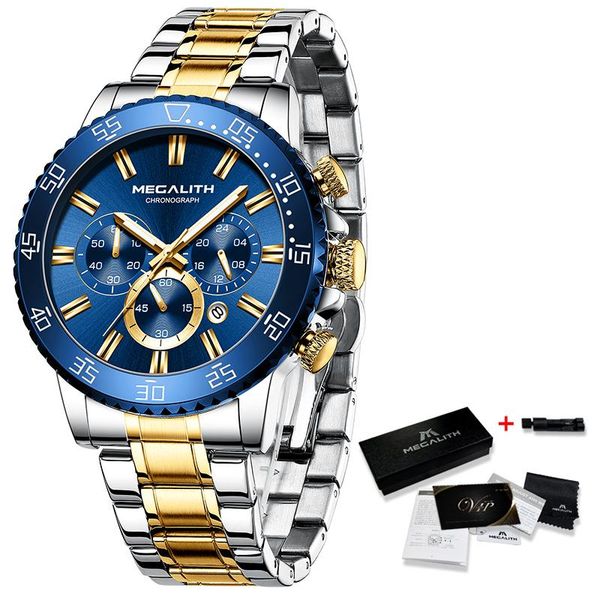 

megalith brand luxury men watches men sport waterproof luminous quartz wristwatches relogio masculino 2020 new male clock bbyybg, Silver