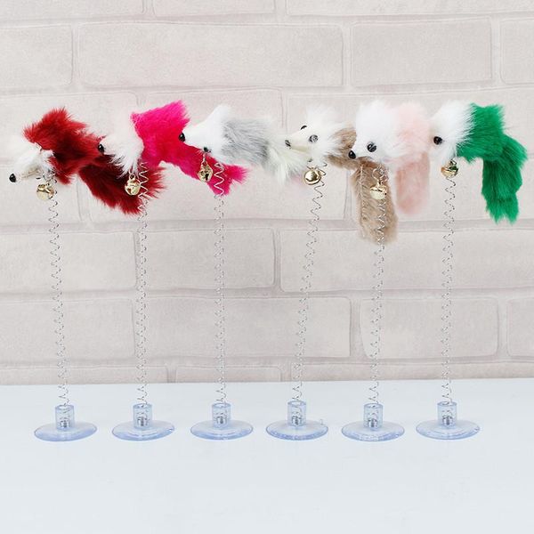 

2019 funny pet cat toys feather false mouse bottom sucker cat kitten playing toys pet seat scratch toy for cat supplies wmtjfg dh_niceshop