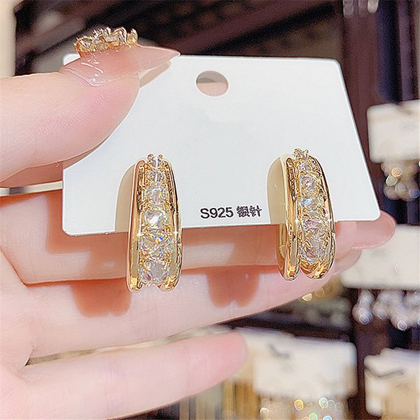 

vintage women hoop earrings c earrings for women's small elegant fashion simple jewelry for women, Golden;silver