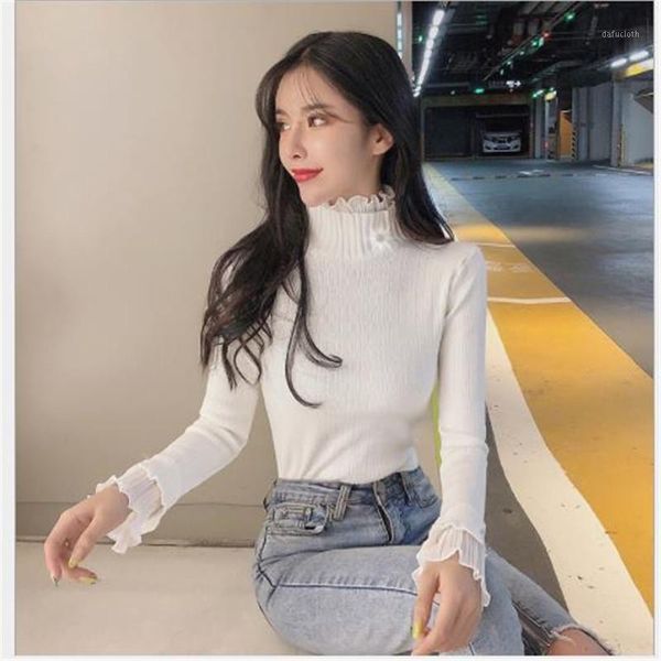 

leaf women sweater pullovers spring 2020 short thin knitted jumper casual long sleeve pull femme hiver fashion m3291, White;black