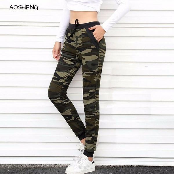 

aosheng 2020 new camouflage joggers women sweatpants harem camo pants drawstring pantalone mujer loose casual female pants lj201130, Black;white