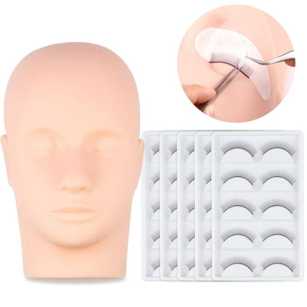 

false eyelashes training eyelashe handmade practice silicone mannequin model head beginner set practicing eyelash extension tools