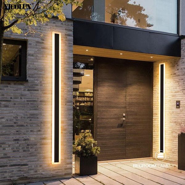 

new outdoor waterproof modern led wall lights with remote living room bedroom corridor porch black indoor lamp lighting dimmable