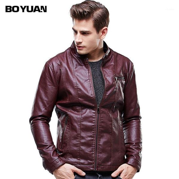 

boyuan mens leather overcoat jaquetas masculina em couro leather jacket men cazadora piel hombre jaqueta de couro masculina 6271, Black