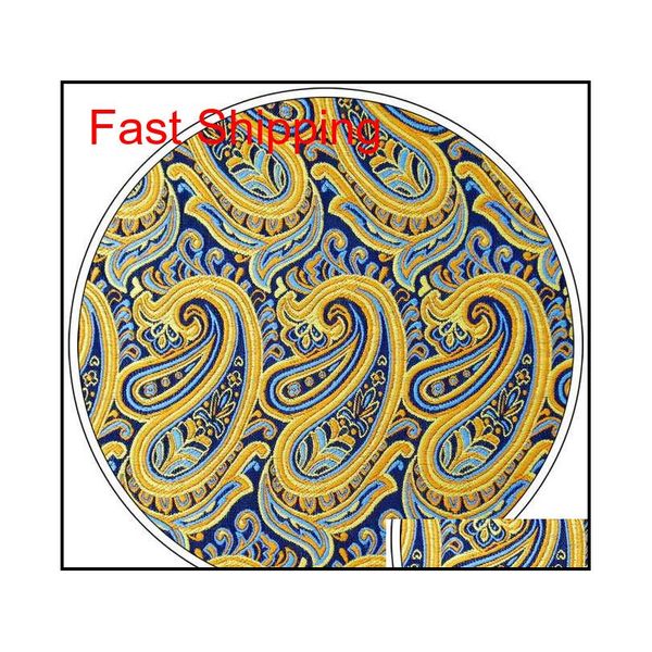 

u13 paisley orange blue navy mens necktie ties 100% qylude new_dhbest, Blue;purple