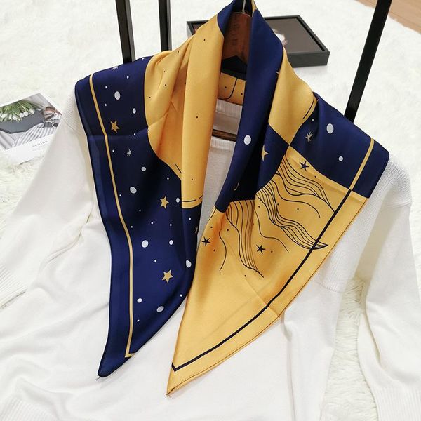 

70x70 см silk twill цветок, звезда, шаблон персонажа дамы новый небольшой квадратный шарф зимняя мода вол в wj32, Blue;gray