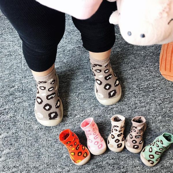 

first walkers 2021 baby toddler shoes socks soft rubber sole leopard floor1