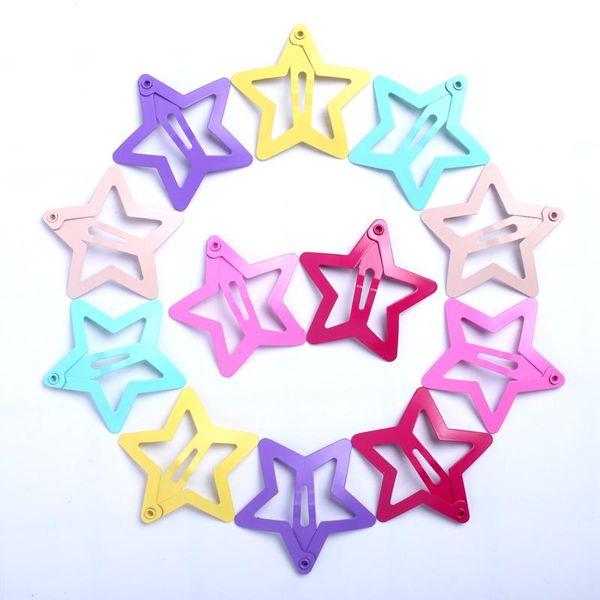 

12 шт. девушки аксессуары для волос зажимы для волос для baby snap hairpins barnettes дети ассорти цвет симпатичные металлические звезды бар, Black;brown