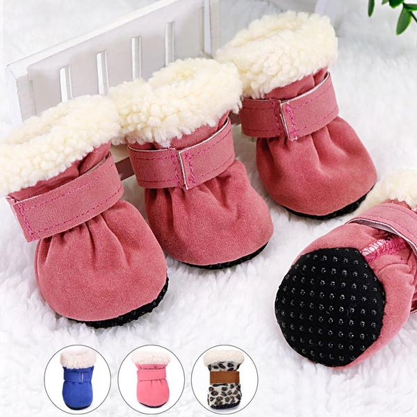 

4pcs pet dog shoes waterproof winter dog boots socks anti-slip puppy cat rain snow booties footwear for small dogs c bbysad