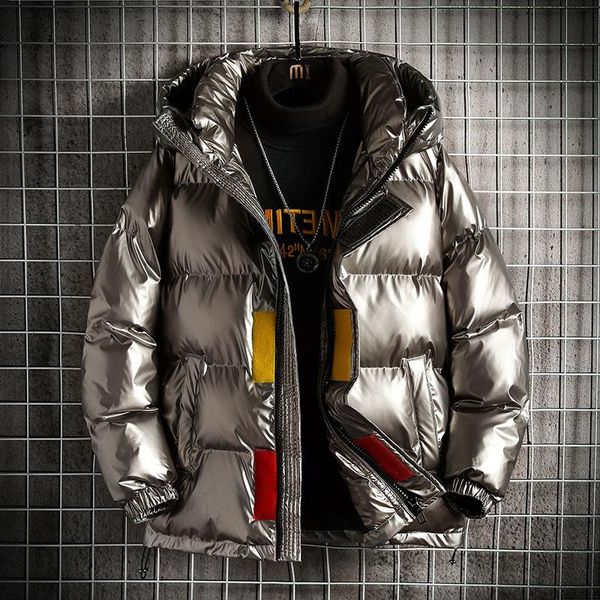 

2020 winter new fashion mens jackets jackets and coats mens thick warm stand collar fashion bright winter, Black