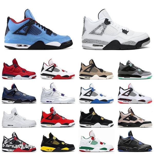 

jumpman 4 4s white cement men women shoes cool grey black cat green new bred mens sports sneakers