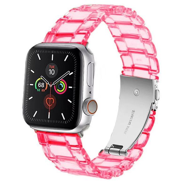 Für Apple Watch Deluxe Clear Transparent Strap Harz Ersatz Handgelenkband 38mm 40mm 42mm 44mm 50 stücke