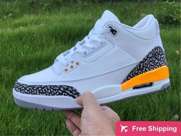 

2021 аутентичные 3 wmns лазерный оранжевый 3s белый / лазерный оранжевый цемент серо-чернокожих мужчин спортивные туфли ck9246-108 спортивны