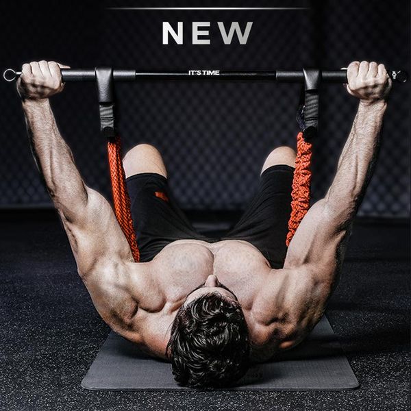 

new upgarde adjustable rubber push up bench press tension bands rope iron bar for chest arm home gym strength training