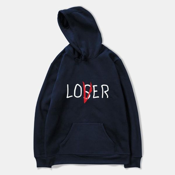 

mens hoody casual sweatshirts loser lover letter printed hoodies casual male female hooded pullovers, Black
