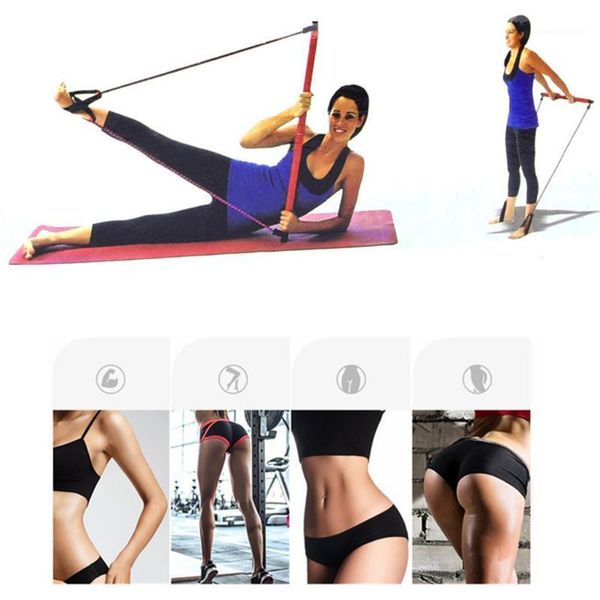 

resistance bands exercise band yoga bar kit portable pilates stick muscle toning gear bars set1