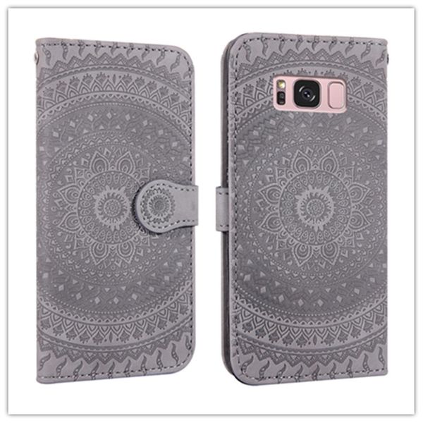 

for galaxy s8 pressed printing pattern horizontal flip pu leather case with holder card slots wallet lanyard