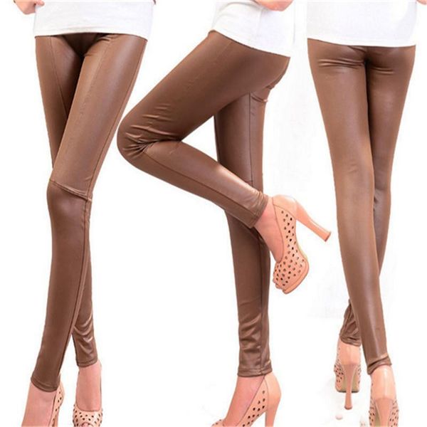 

visnxgi faux leather leggings for women stripe splicing black pants elastic waist skinny plus size spring summer autumn winter1, Black;white
