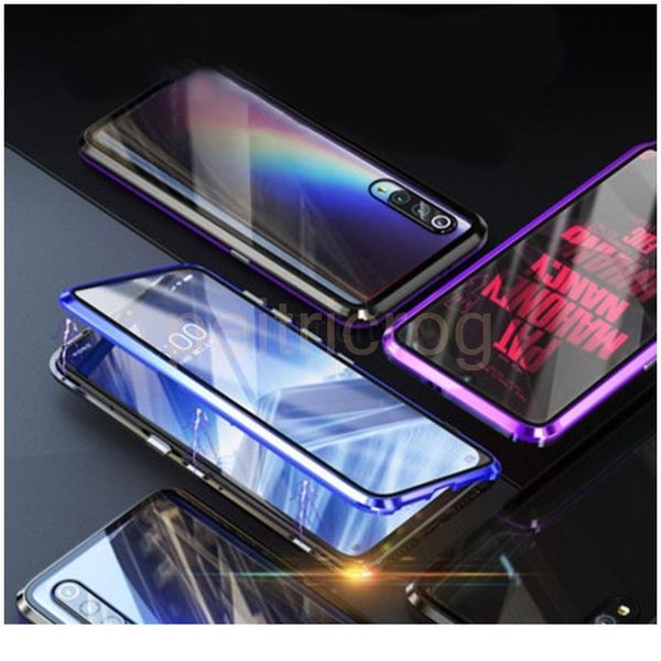 

double sided magnetic metal case for xiaomi mi 10 pro 9 se cc9 a3 lite 9t glass cover for redmi bbyzjf