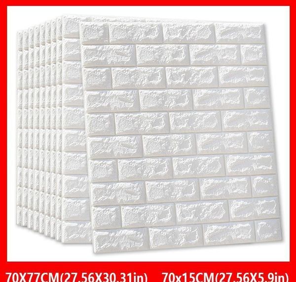 

70*77 10pcs 3d brick wall sticker diy self-adhesive decor foam waterproof covering wallpaper for kids roo jllhbf lucky2005