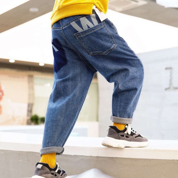 

2021 new jeans spring and autumn boys' casual korean style trousers, Blue
