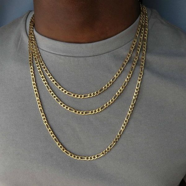 

45/50/55/60/66cm 2021 trendy classic simple chain necklace men alloy gold silver color long necklace for men women chain jewelry