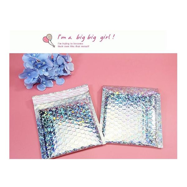 

10шт серебряный лазерный почтовый конверт сумки судоходства курьерские сумки небольшая подарочная упаковка почтовые конверты сумка f jllcvc