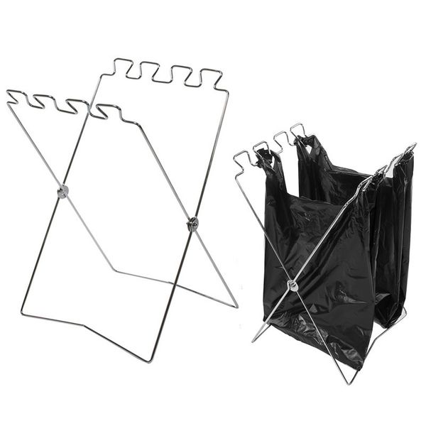 

outdoor garbage bag bracket debris storage rack hanger foldable portable storage bracket camping and hiking integrated outdoor sports