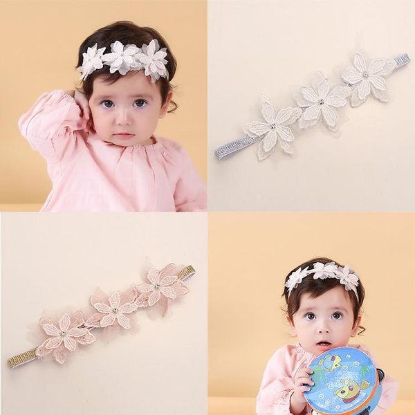 

hair accessories flower crown headband chiffon wreath baby girl headbands toddler pink hairband festival bridesmaid1, Slivery;white