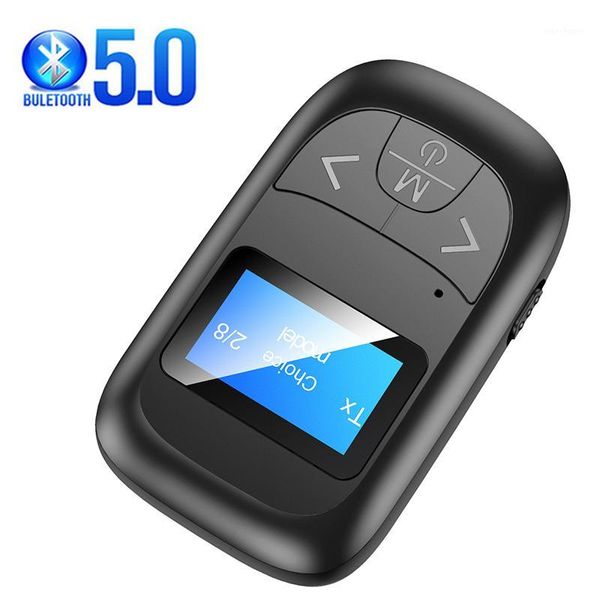 

5.0 aux bluetooths adapter led screen wireless audio blue tooth transmitter receiver bluetooth car kit music car accessories1