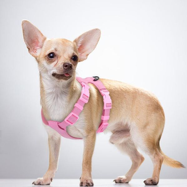 

dog harness for small dogs chihuahua yorkie ajustable soft leather pet puppy harness vest pink jllhqa