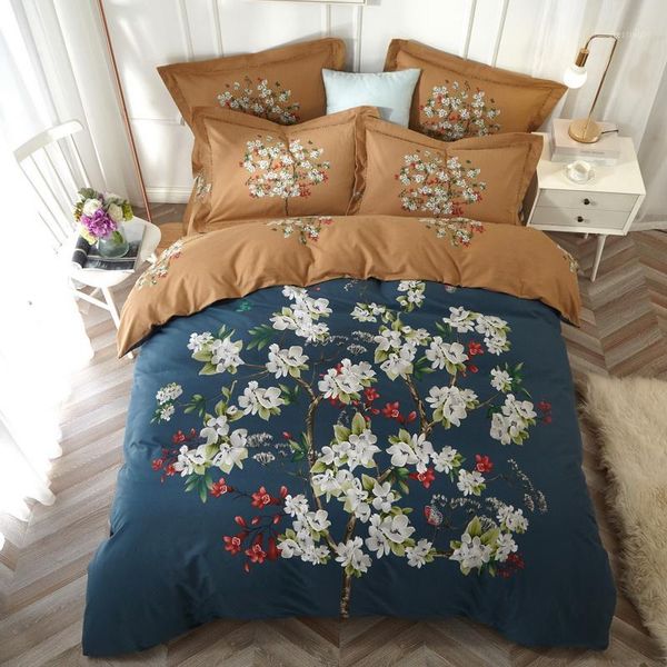 

flower tree tropical leaf bedding set  king size bedsheets duvet covers soft brushed cotton printed home textiles1