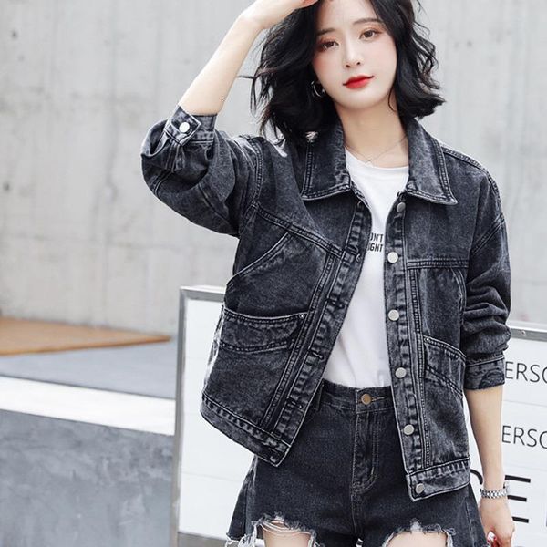 

fashion women jeans coat casual jacket denim jeans outwear spring women's clothes plus size femininos afc407, Black;brown