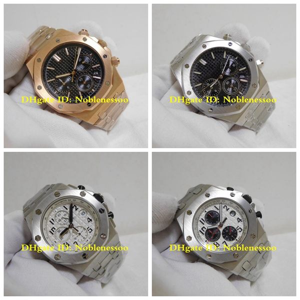 

6 model mens 42mm 26331 26331st.oo.1220st.01 rose gold watch stainless steel bracelet quartz chronograph workin men's watches, Slivery;brown