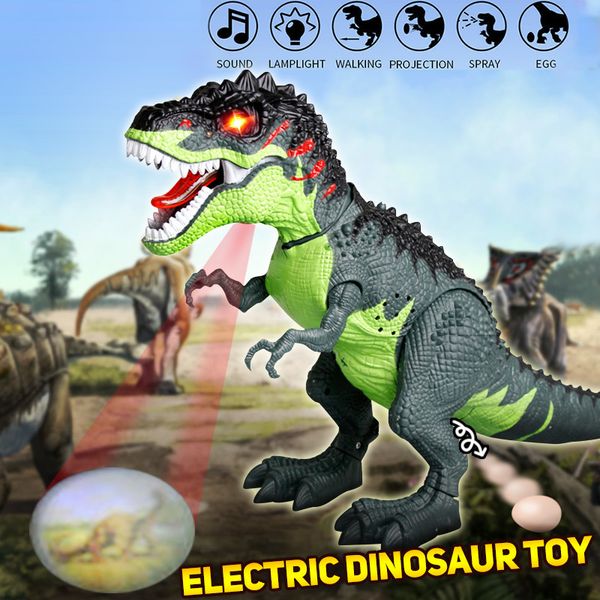 

electric spray dinosaur moving walking dinosaur walking tyrannosaurus rex toy electric dinosaur lay eggs kid children gift q0115