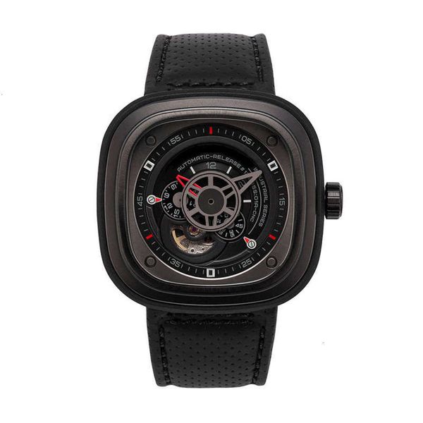 

mechanical popular belt watches men's imitation quartz watch fashion square watch sports watch batch, Silver