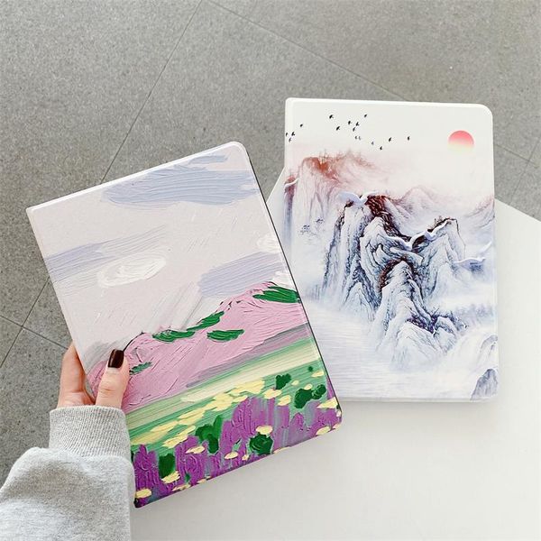

hand-painted color landscape painting ipad case