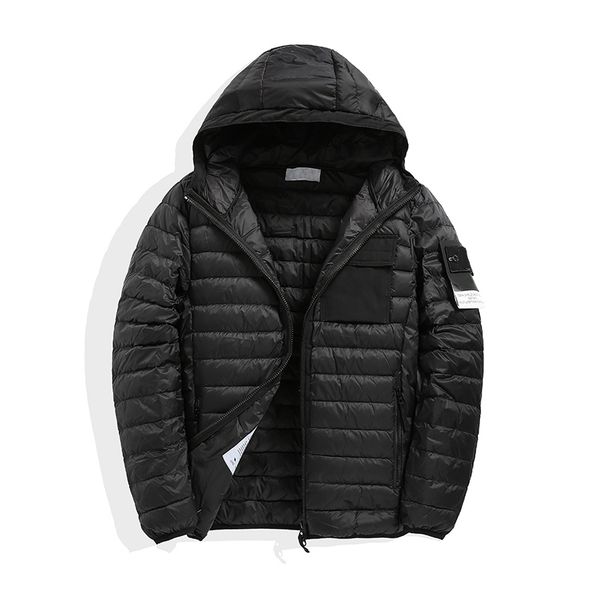 

winter men's white duck down warm casual hooded comfortable jacket q1209, Black