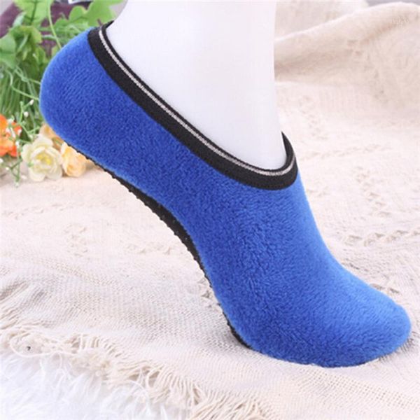 

2019 new size socks thickened non-slip anti slip rubber dots women fitness yoga warm sports sock slippers 1 pair1, Black