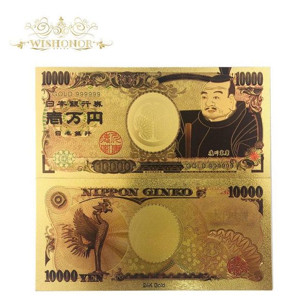 

1 шт. новый дизайн 2020's color japan banknote 10000 иен банкноты в 99.9 позолоченные поддельные бумажные деньги для коллекции jlljlg bde_je
