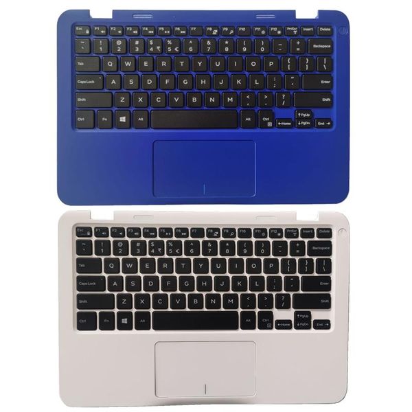 

lapreplacement keyboards us keyboard for 11 3162 with white 082jvp/blue 0drtk1 palmrest upper case