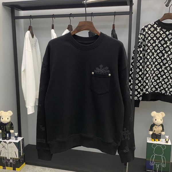 

adi bin lang kuqi croxin bodyguard men's autumn and winter new fashion brand ch burning text leather embroidery, Black