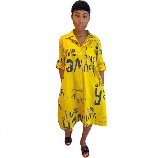 

plus size button shirt dress women korean printed oversized long sleeve shirt dress 2021 summer midi loose casual shirt dress, Black;gray