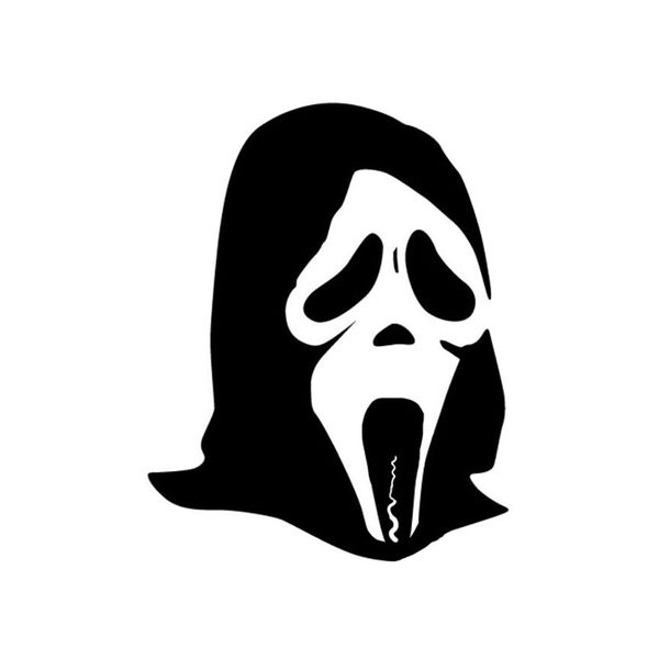 

11.8*15 halloween scary ghost face car sticker vinyl black/silver c16-2341